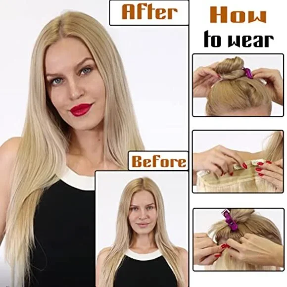 Human Hair Clip-In Extensions 16 Inch Full Head Coverage 5  display picture 1